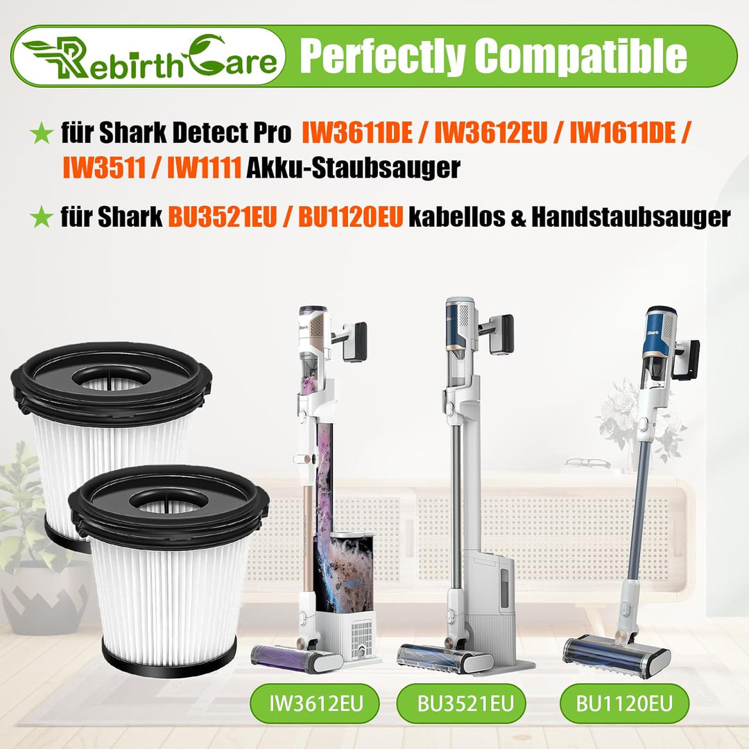 Rebirthcare IW3612EU Filter für Shark Detect Pro IW3611DE / IW3612EU / IW1611DE/ BU3521EU/ BU1120EU