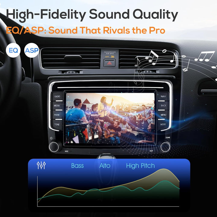 Haudio 2 Din 7 Zoll Autoradio,für 2009-2012 VW Golf/Touran/Tiguan/Magotan/Passat/Scirocco | Skoda Ca