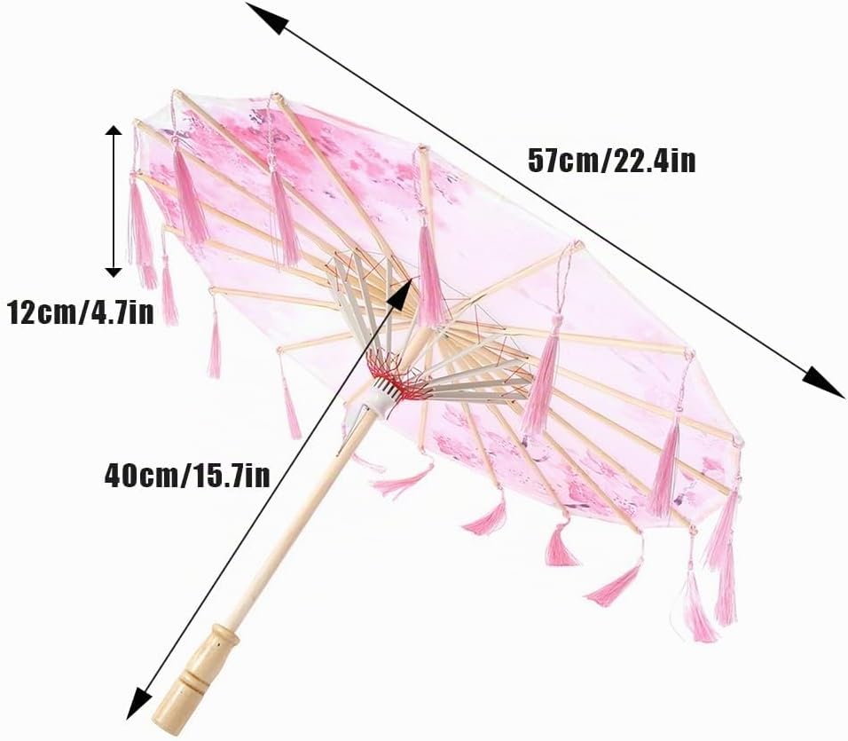 Handgefertigter Regenschirm aus Geöltem Papier, Sonnenschirm Orientalisch Halbrund Chinesischer Sonn