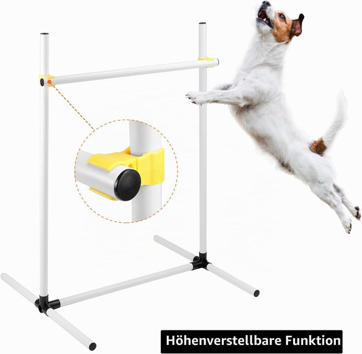 QWORK® 4 x Agility Hürdenset für Hundetraining, Höhenverstellbare Kunststoffhürden