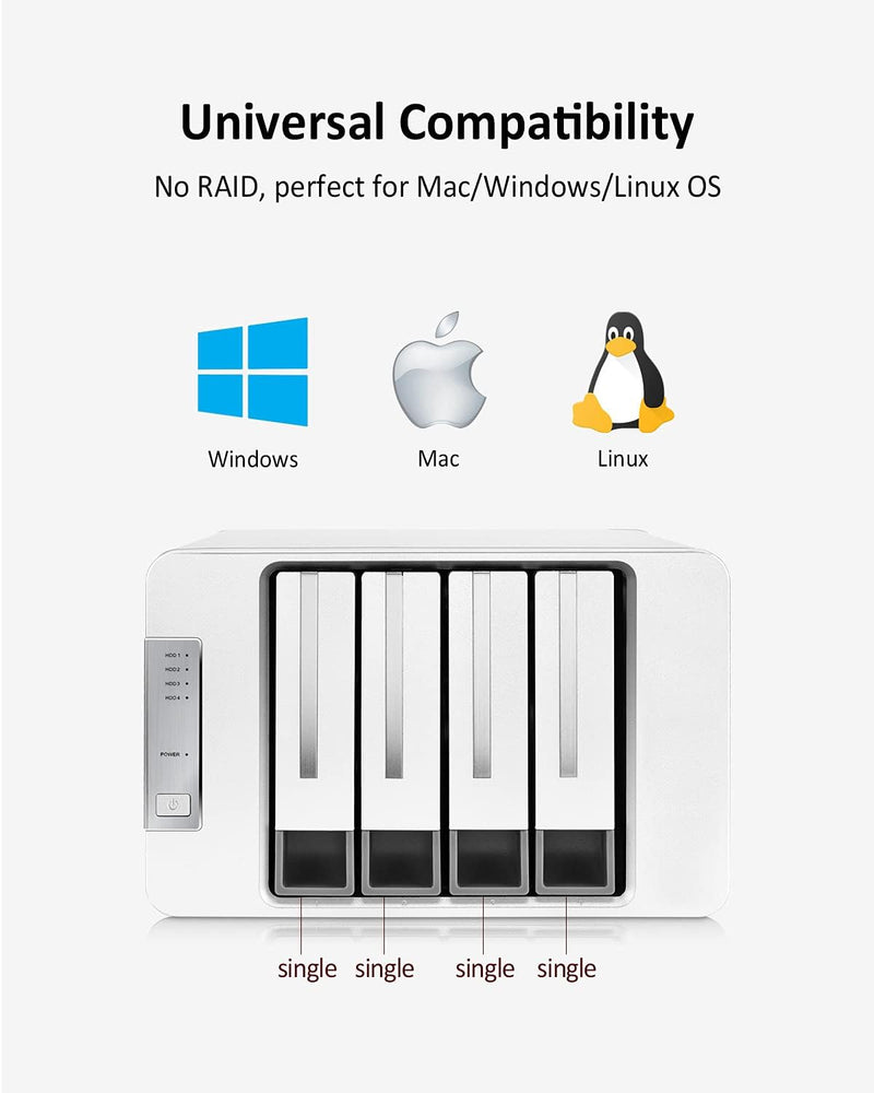 TerraMaster D4-300 USB 3.1(Gen1) Typ C-Speicher Externes Festplattengehäuse Hot-Swap-fähig (Ohne Fes