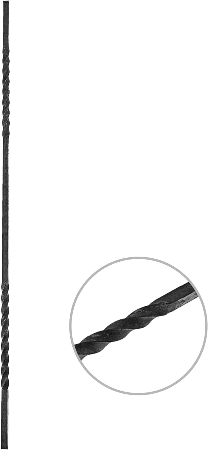 Gal Industrial 5 Stück Geländerstab zweimal gedreht Torstab 12x12x950 mm Geländer Zaunstab Zierstab