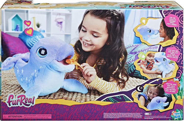 FurReal Hasbro Dimples, Mein lustiger Delfin, 80+ Geräusche und Reaktionen, interaktives Spielzeug,