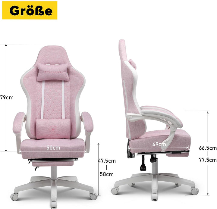GTPLAYER Gaming Stuhl Ergonomischer Gaming Sessel Schreibtischstuhl mit Stoffoberfläche, Federsitzki