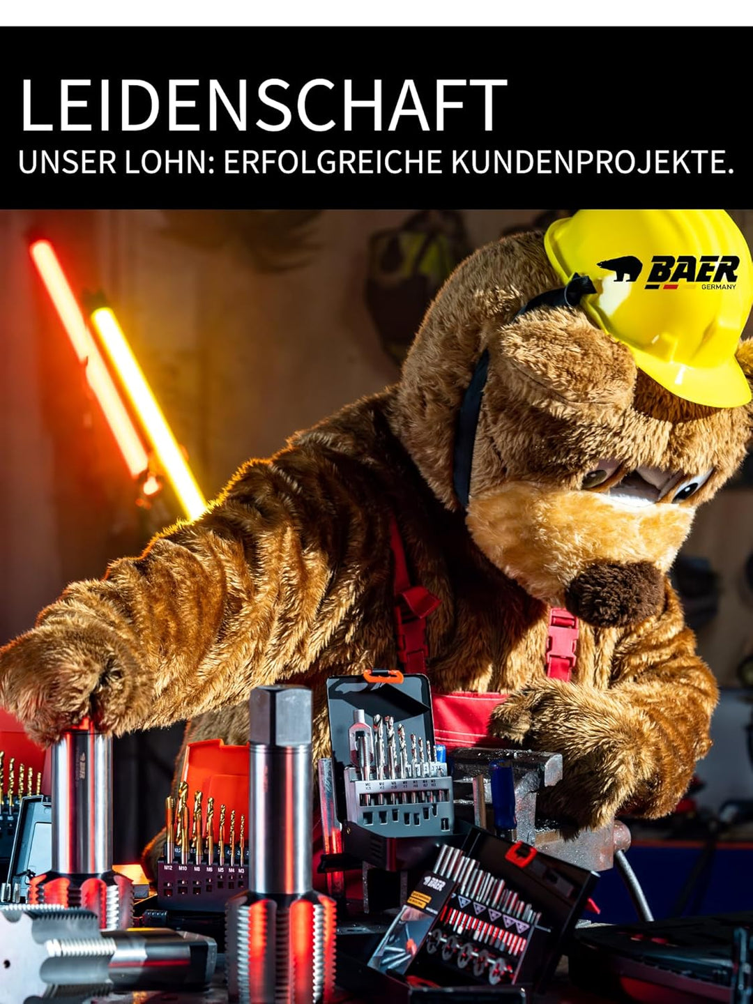 BAER Gewindeschneider Set M3–M12 HSSG inkl. Schneidpaste – Gewindebohrer Satz mit Kernlochbohrer & D