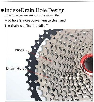 CYSKY 9 Fach Kassette 11-25T/11-28T/11-32T/11-36T/11-40T/11-42T MTB Kassette passend für Mountainbik