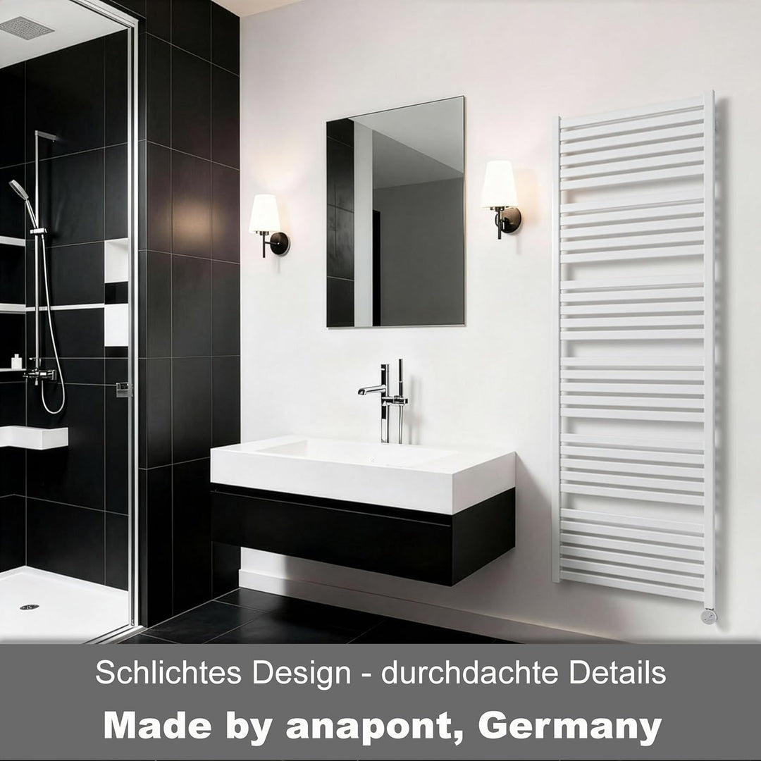 anapont Premium elektrischer Badheizkörper WiFi & Bluetooth 1680h x 600b | Marlin mit App-Steuerung,