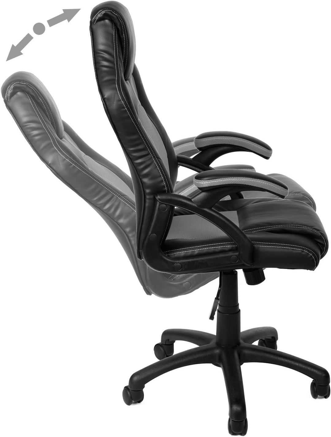 Panorama24 Gamer Stuhl Gaming Schreibtischstuhl Chefsessel Bürostuhl Ergonomisch, Grau, 9 Farbvarian