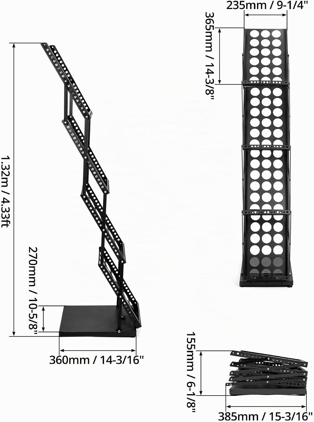 QWORK® A4 prospektständer, flyer aufsteller, faltbar, schwarz