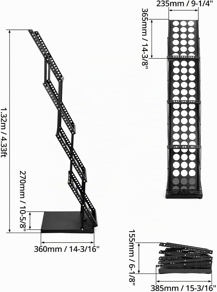 QWORK® A4 prospektständer, flyer aufsteller, faltbar, schwarz