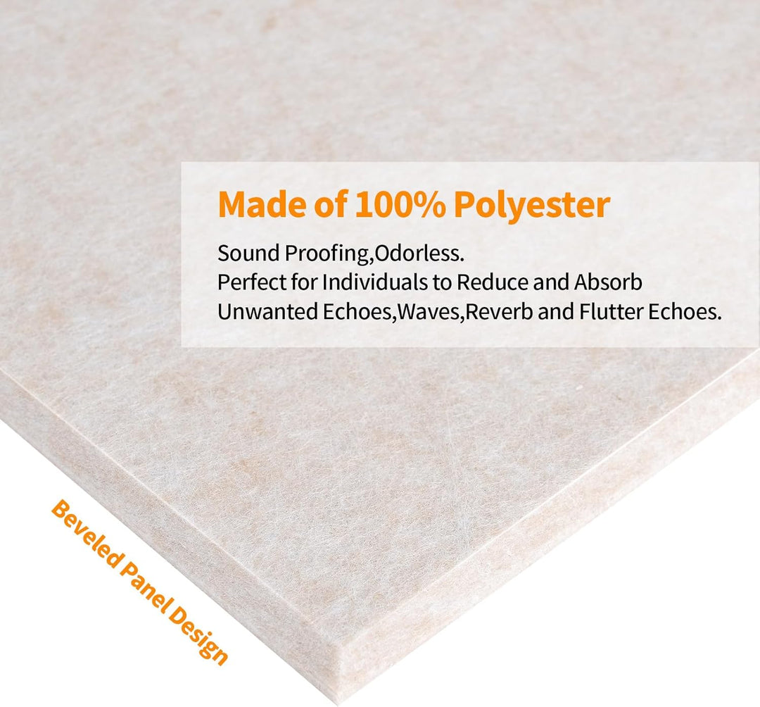 Rdutuok 12 Stück Akustik Panel,30x26x1cm Hexagon Akustik Absorber Schallschutzplatten Akustikpaneele