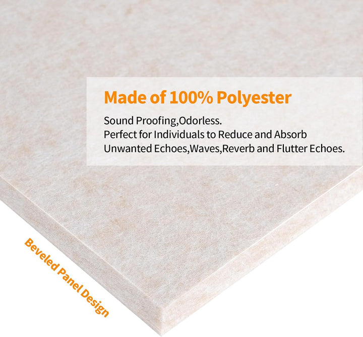 Rdutuok 12 Stück Selbstklebend Akustik Panel,30x26x1cm Hexagon Akustik Absorber Schallschutzplatten