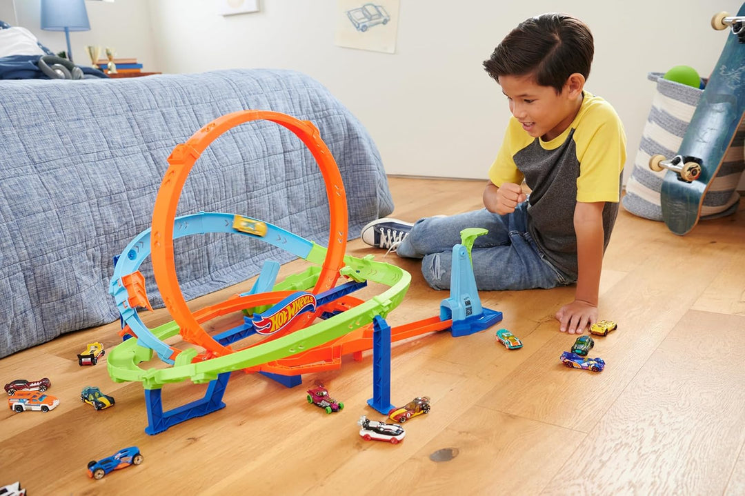 HOT WHEELS Let's Race Netflix - Looping-Zyklon-Challenge - Action-Trackset mit 2 Spielmöglichkeiten,