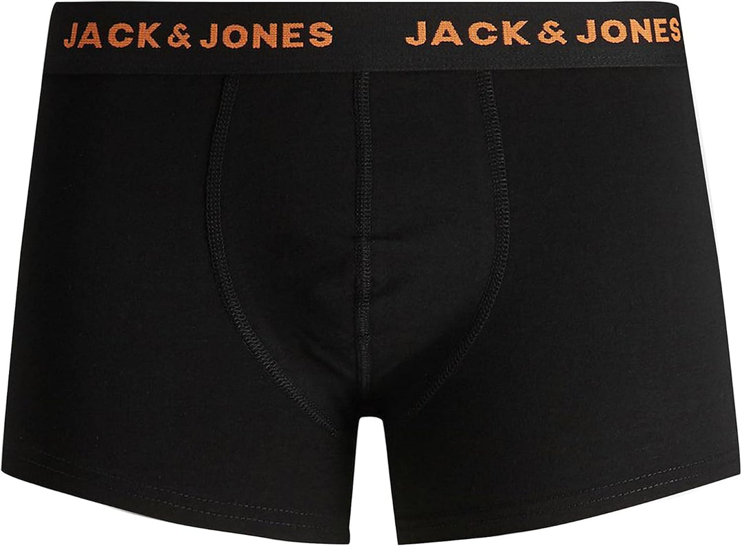 JACK &amp; JONES Male Boxershorts 7er-Pack Boxershorts S 7x Schwarz (Logoprint: 3x Weiss, 2x Orange, 2x