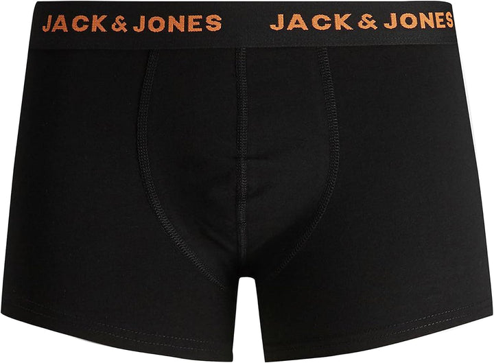 JACK &amp; JONES Male Boxershorts 7er-Pack Boxershorts S 7x Schwarz (Logoprint: 3x Weiss, 2x Orange, 2x