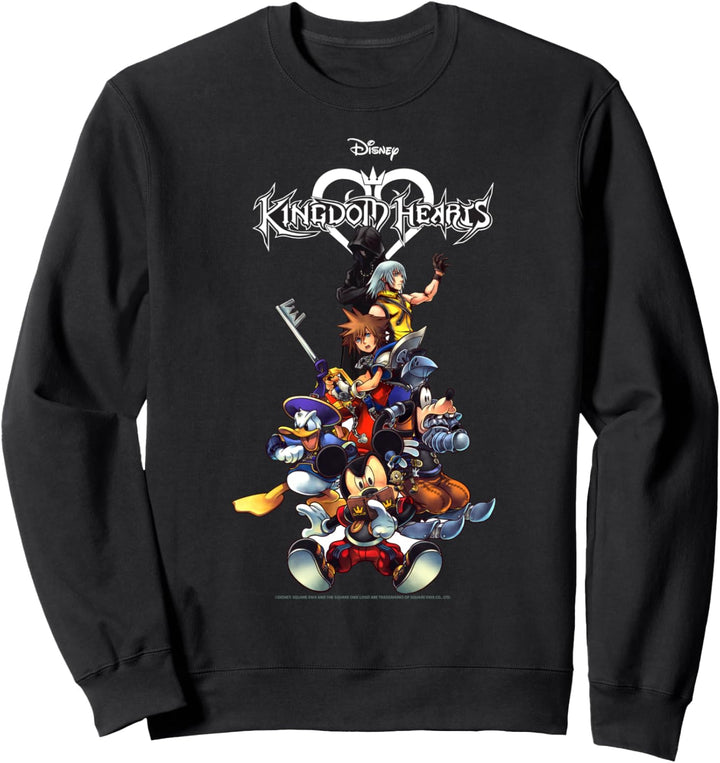Disney Kingdom Hearts Group Shot Action Pose Logo Sweatshirt