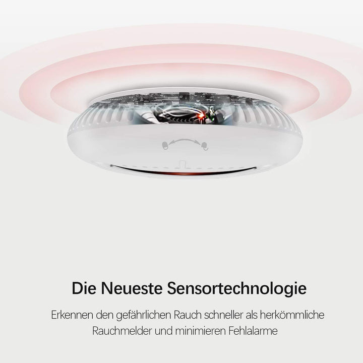RIAKELL Rauchmelder 1er Set, Feuermelder 10 Jahre Batterie, 85 dB Horbarer Alarm, 14604 geprufter, F