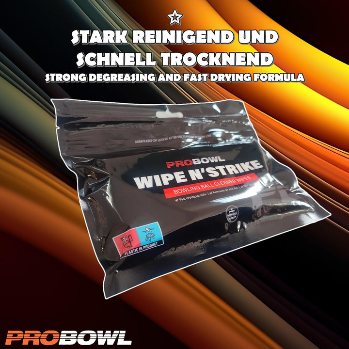 3x Bowlingball Reiniger Wipe n´Strike Reinigungstücher