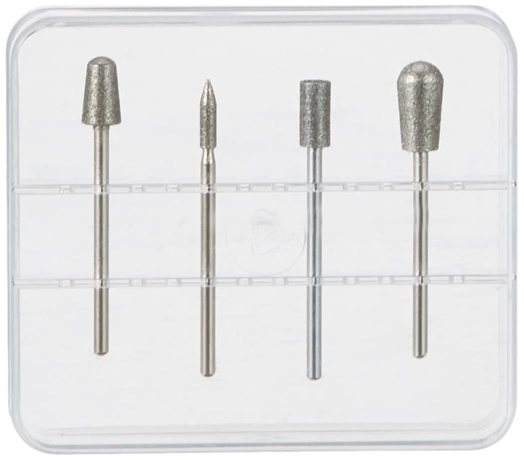 Bausch 1749 Diamantfräser Set, 4 Diamant-Aufsätze für Bausch Manikür- und Pediküre Geräte, zum Enter