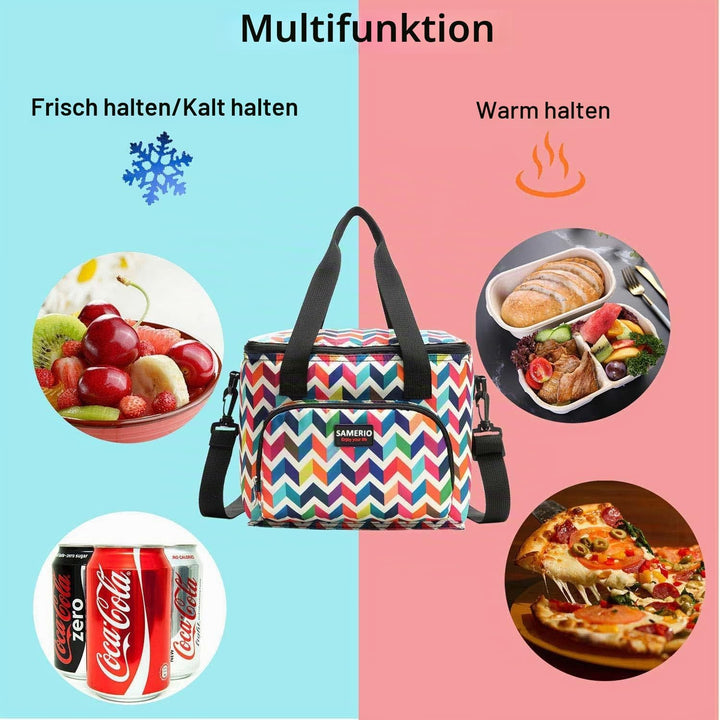 Kühltasche Gross Isolierte Lunchtasche Isoliertasche zur Unterwegs Arbeit Schule Strand Lunch Tasche