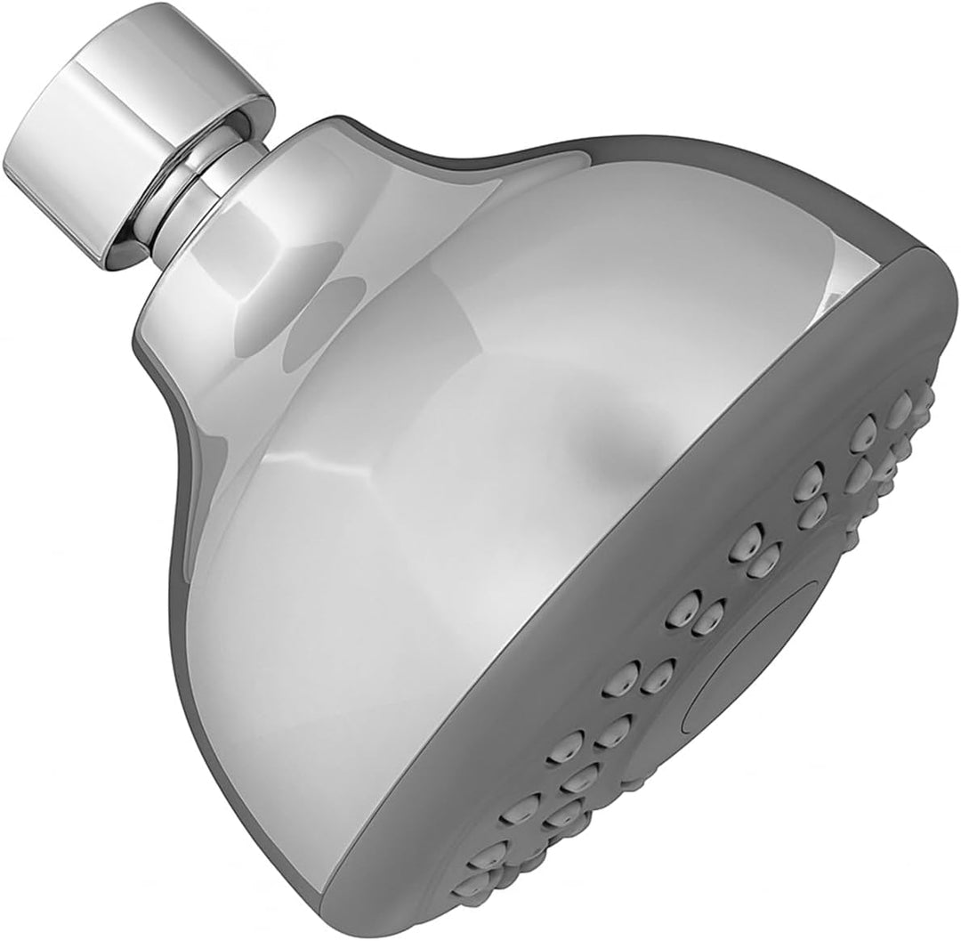 1x Design Duschkopf, Brause mit Antikalk - Düsen hochwertig verchromt, 1/2 Zoll, 1
