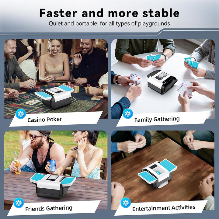 S1 Automatischer Kartenmischer mit 2000 mAh wiederaufladbarem eingebautem Akku, 2 Decks, ultra-leise