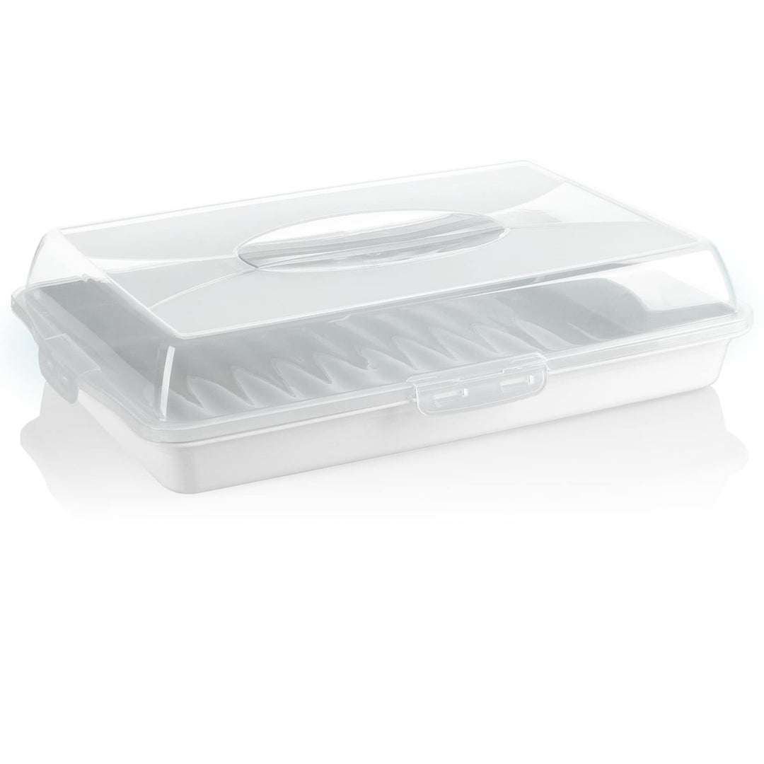 com-four® Kuchenbehälter - Transportbox für Kuchen und Lebensmittel - Aufbewahrungsbehälter mit Deck