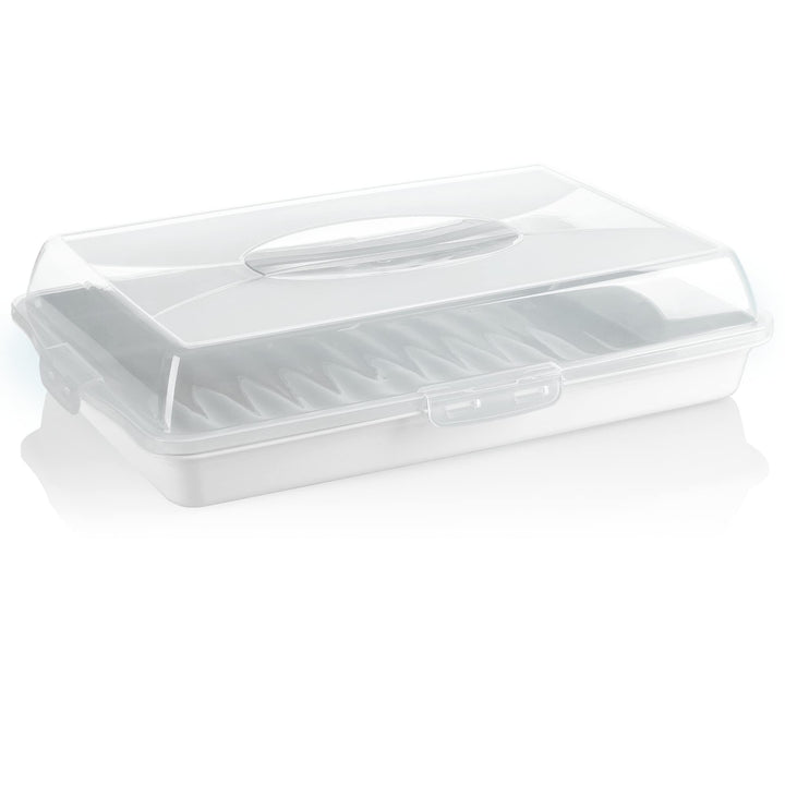 com-four® Kuchenbehälter - Transportbox für Kuchen und Lebensmittel - Aufbewahrungsbehälter mit Deck