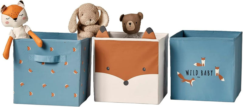 VERTBAUDET Baby Fox Aufbewahrungsbehälter, Blau, 3 Stück Blau one size, Blau one size