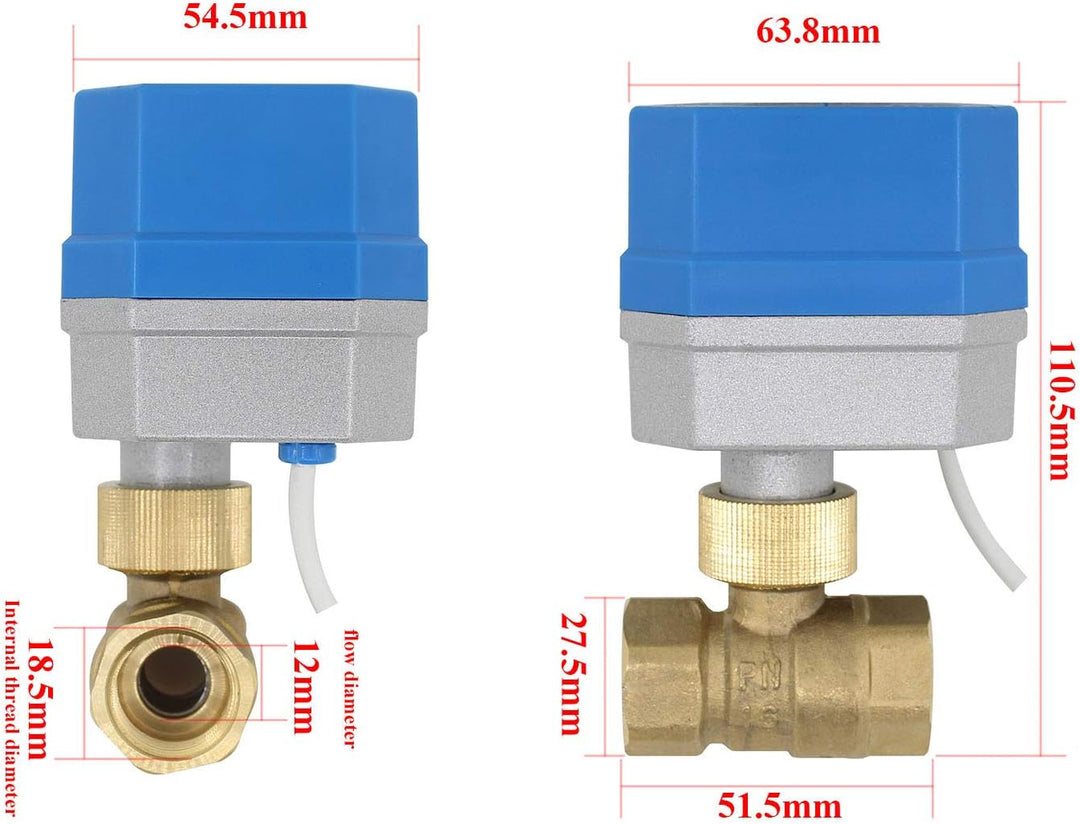 2 Modi - 2 wege motorkugelhahn 12v zonenventil 2 wege ventil elektrisch 1/2 3/4 1 1-1/4 1-1/2 2 zoll
