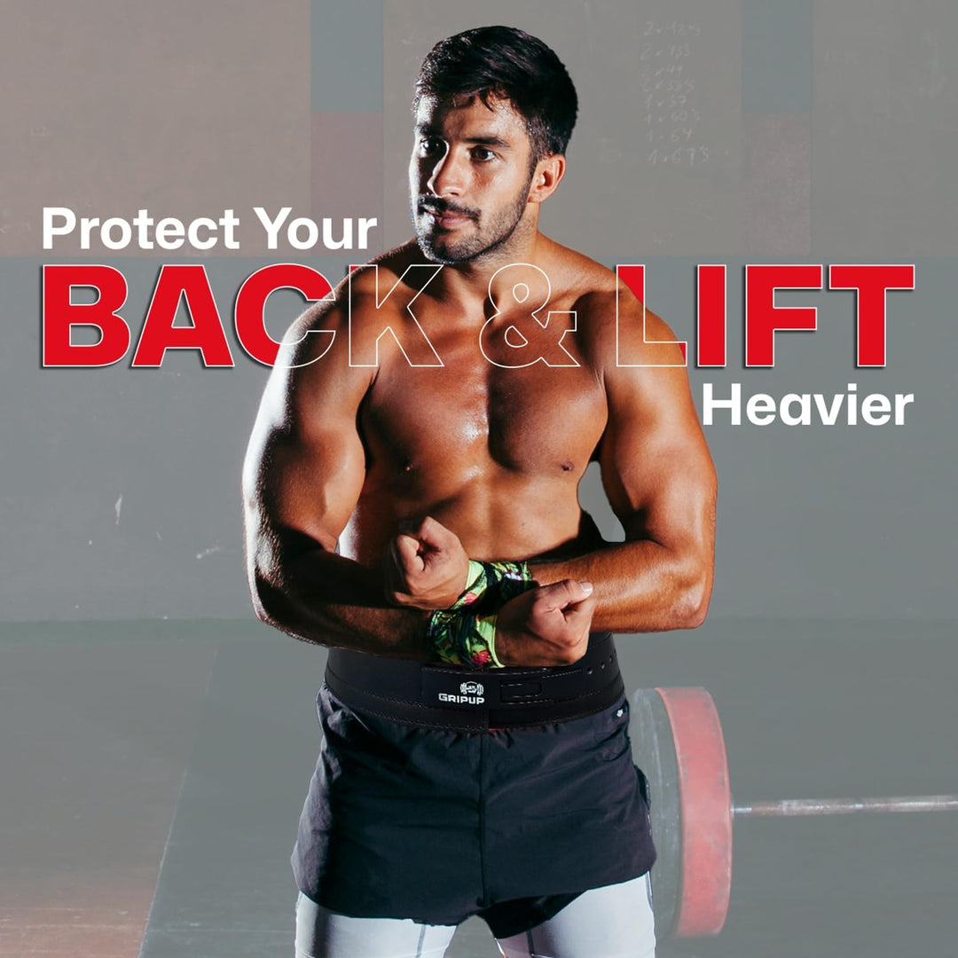 Powerlifting Gürtel 10mm Echtleder mit Hebelschnalle – 4” Gewichthebergürtel für Squats, Kreuzheben