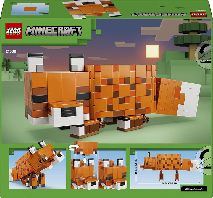 LEGO Minecraft Der Fuchs - 3D-Puzzle Tierfigur mit Zubehör - Gaming Deko für Schlafzimmer oder Gamin