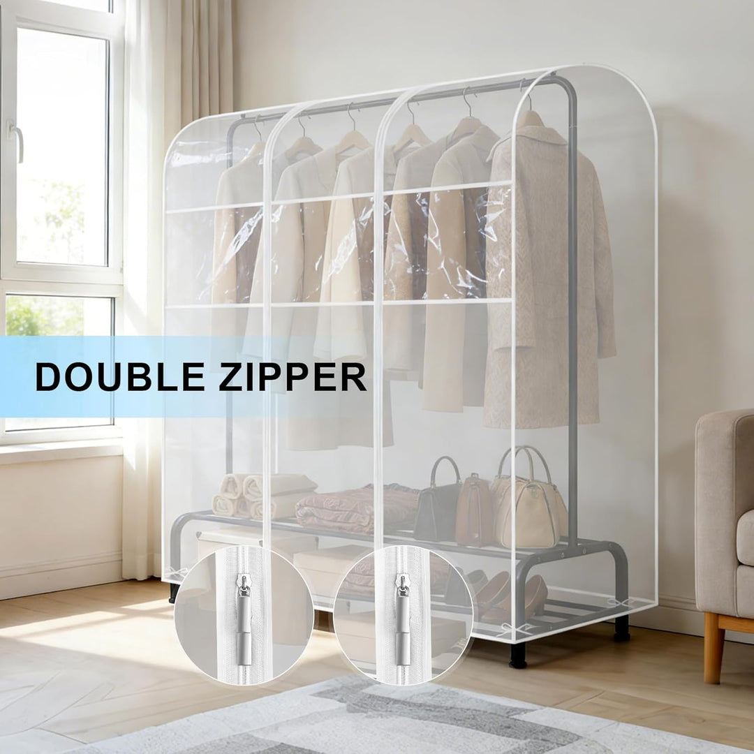 6ft Transparente Kleiderstange Stabile Schutzhülle mit Reissverschluss Klare Schutzhülle mit Reissve