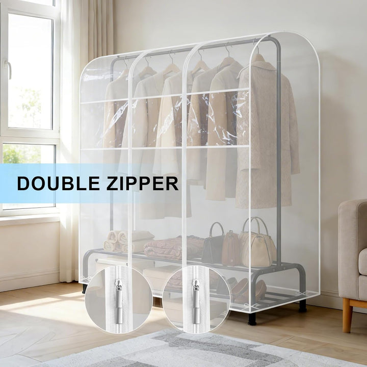 6ft Transparente Kleiderstange Stabile Schutzhülle mit Reissverschluss Klare Schutzhülle mit Reissve