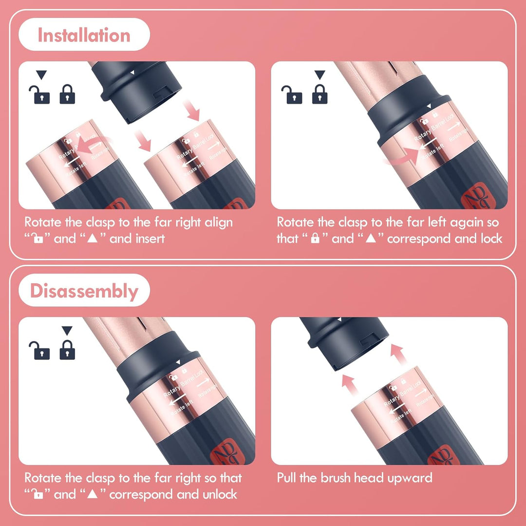 NDLT Hairstyler 6 in 1 Airstyler, 120.000 RPM Haarstyler mit Hochkonzentrierter Ionen-Technologie, W
