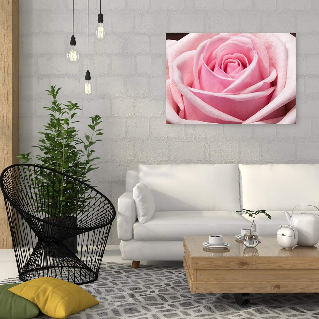 Feeby Bilder Blumen Rosa Rosen XXL 90x60 cm 1Teilig Wohnzimmer Schlafzimmer Bild auf Leinwand Wandbi