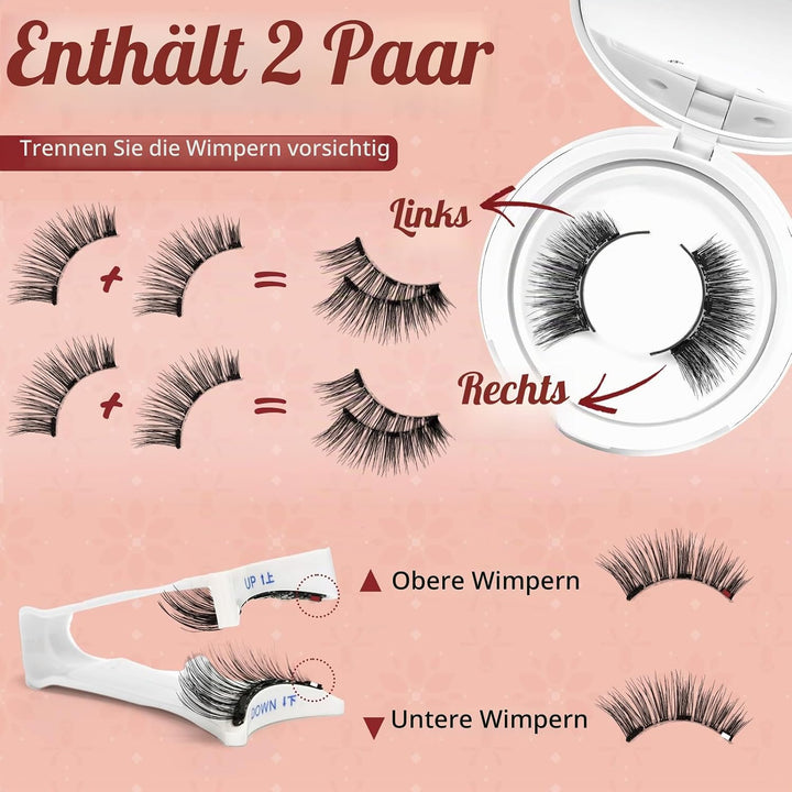Higu clace Magnetische Wimpern,Magnet Wimpern Ohne Eyeliner,Magnetische Wimpern mit Applikator,Wimpe