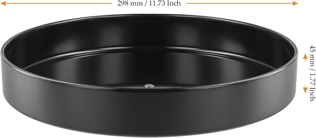 3 Stück 30cm Lazy Susan Drehteller, 360° drehbar Gewürzregal Drehteller Organizer Schwarz Metall, Dr
