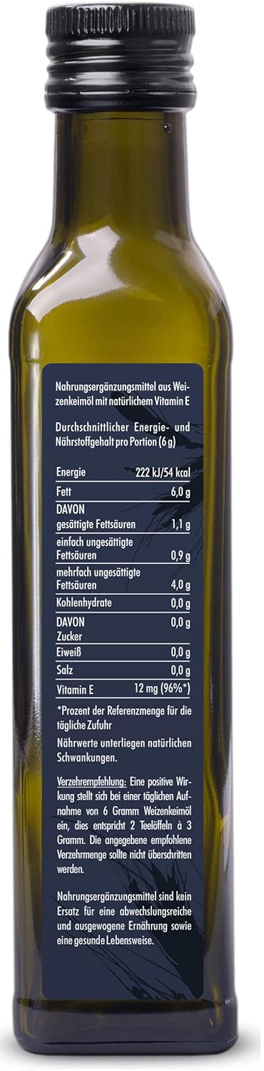 native goods – Bio Weizenkeimöl 250ml – 1. Kaltpressung nativ – Weizenkeimöl mit natürlichem Vitamin