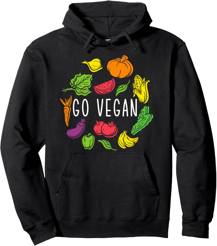 Go Vegan Essen Vegetarisch Veganismus Veganer Pullover Hoodie