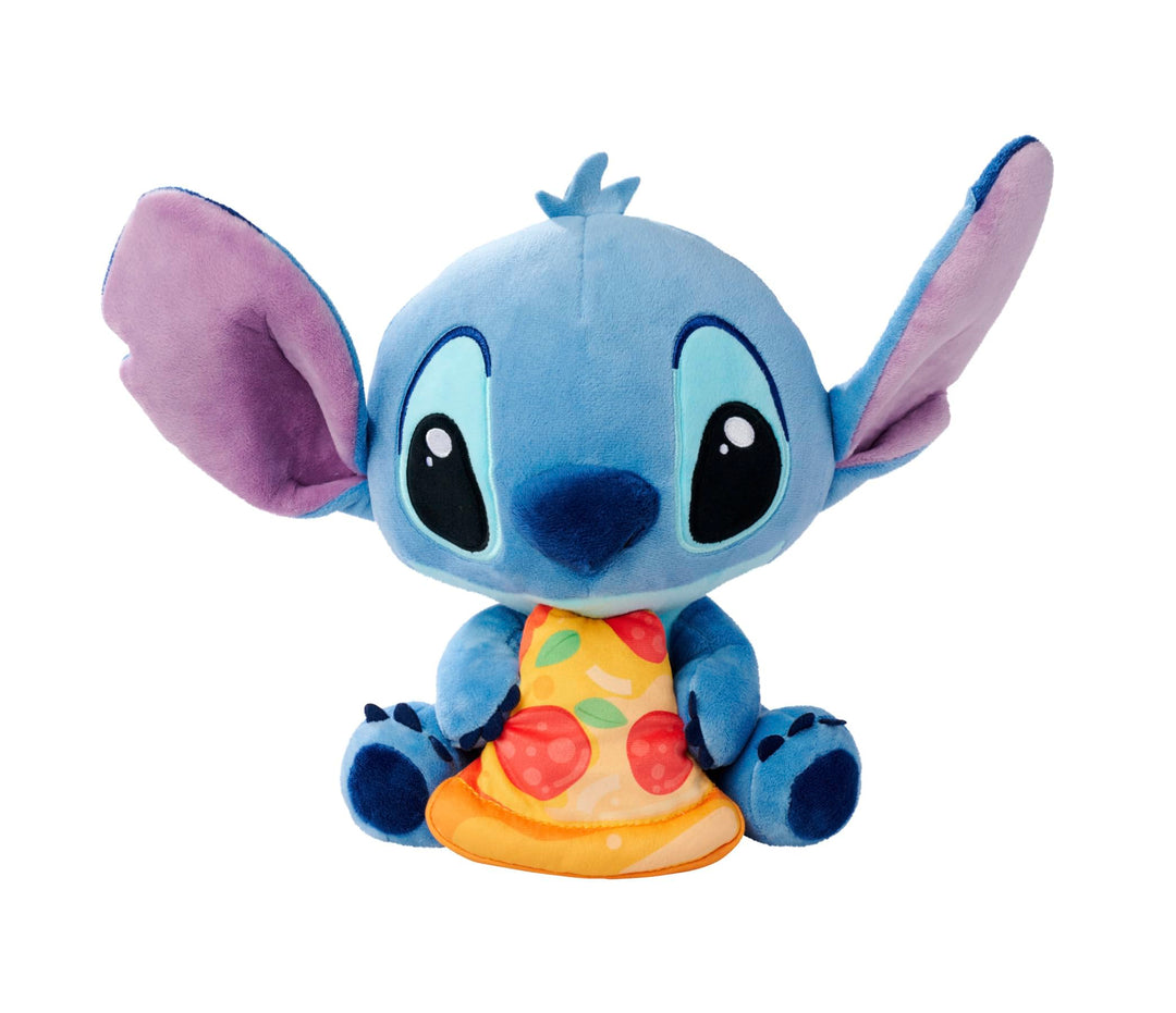 Simba Disney Stitch Kuscheltier mit Pizza – Plüschfigur zum Knuddeln, mit Pizza‑Stück in der Hand, i