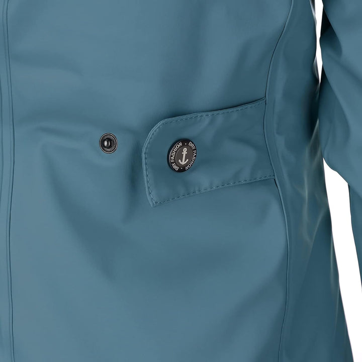 Dry Fashion Damen Regenmantel Malmö - Frauen Regenjacke Jacke mit Kapuze Lang Winddicht Wasserdicht