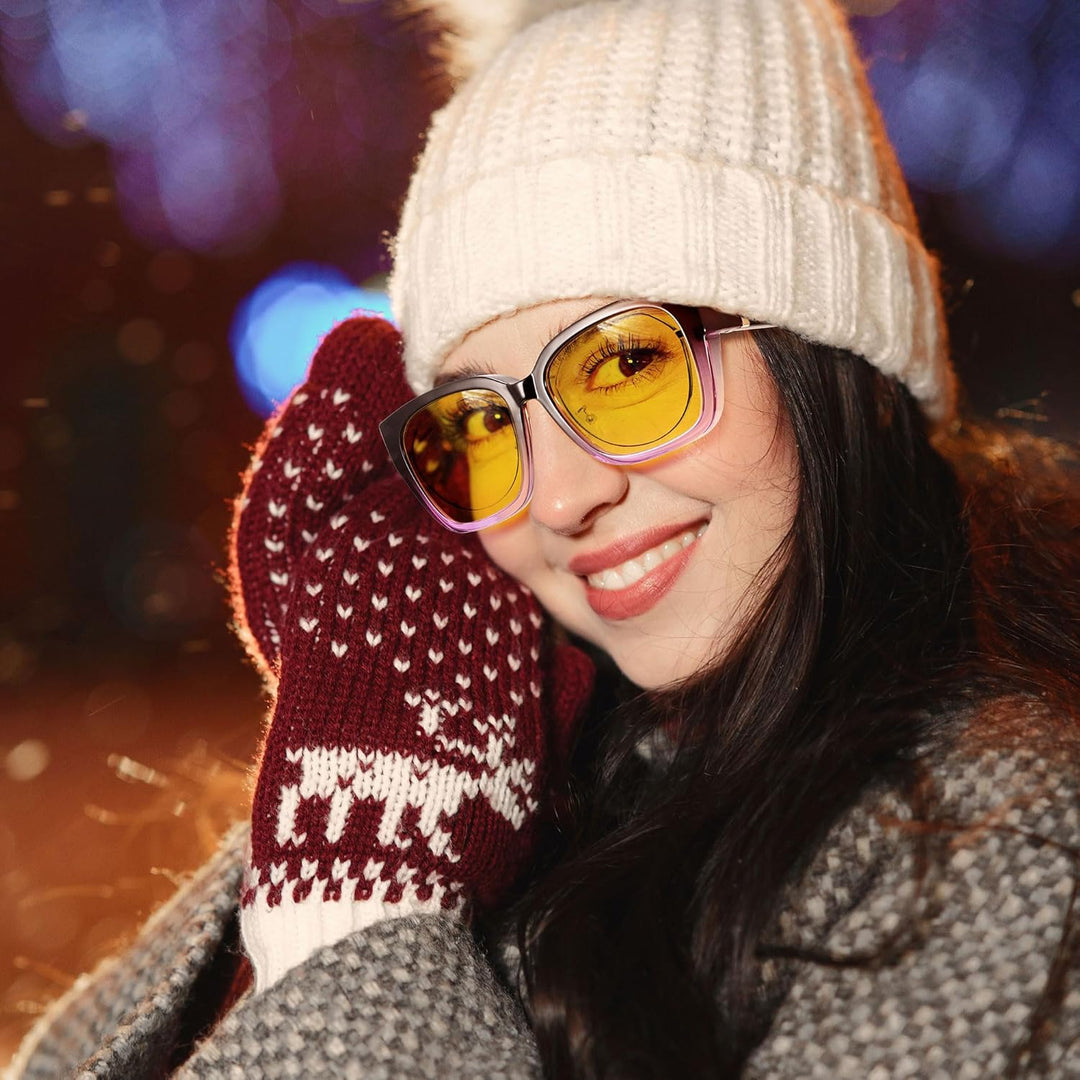 URUMQI Nachtsichtbrille für Autofahrer, Nachtfahrbrille Nachtbrille zum Autofahren Damen Herren, Aut