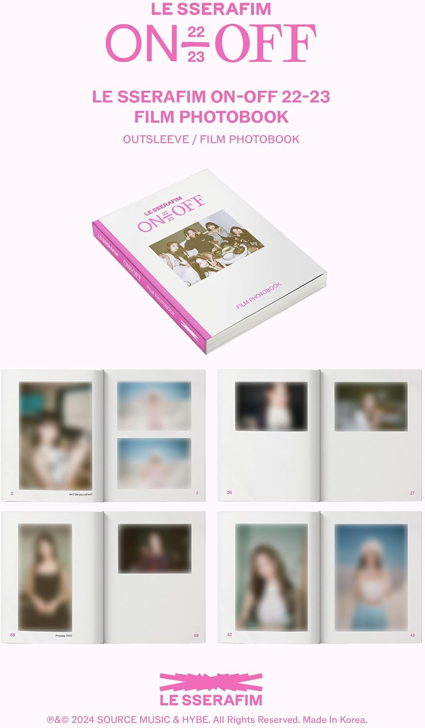 LE SSERAFIM ON-OFF 22-23 FILM PHOTOBOOK