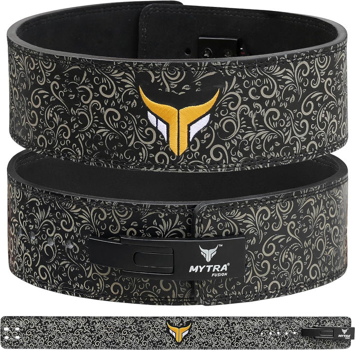 Mytra Fusion gewichthebergürtel weisse Schnalle Lifting Belt for Fitnessstudio, Fitness, Training, g