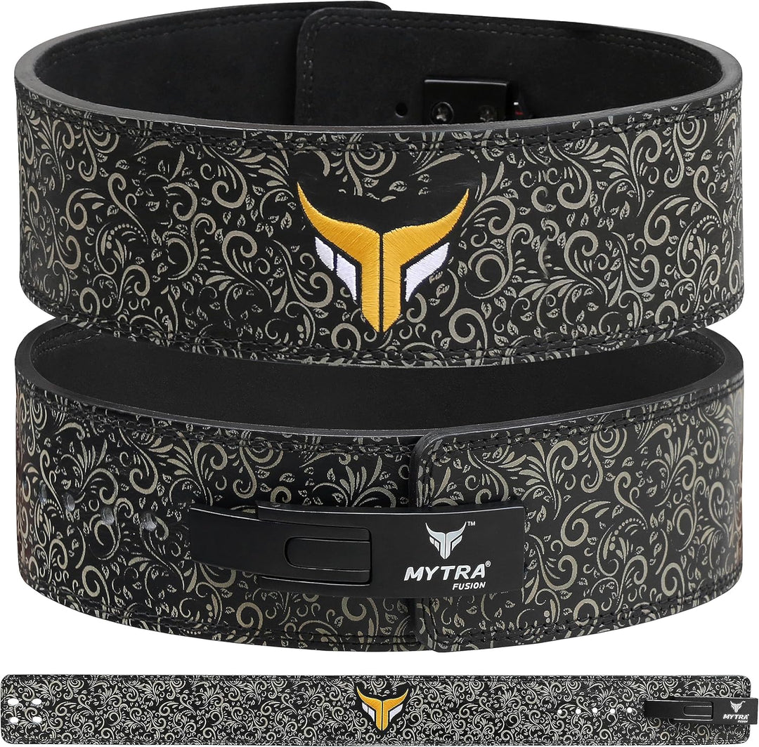 Mytra Fusion gewichthebergürtel weisse Schnalle Lifting Belt for Fitnessstudio, Fitness, Training, g