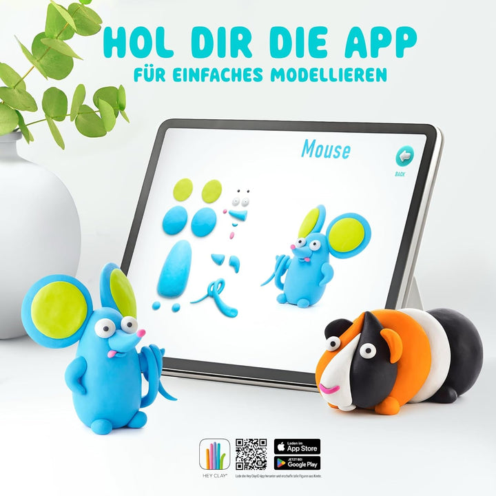HEY CLAY - 15 Dosen lufttrocknende Knete für Kinder ab 3 Jahren - Kreatives Bastelset - Modelliermas