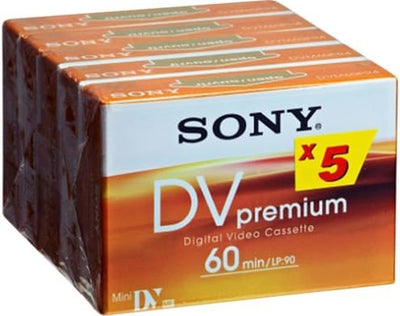 Sony 5er-Pack MiniDV Premium Tape - 60 min - Audio/Video Tape (6,35 mm)