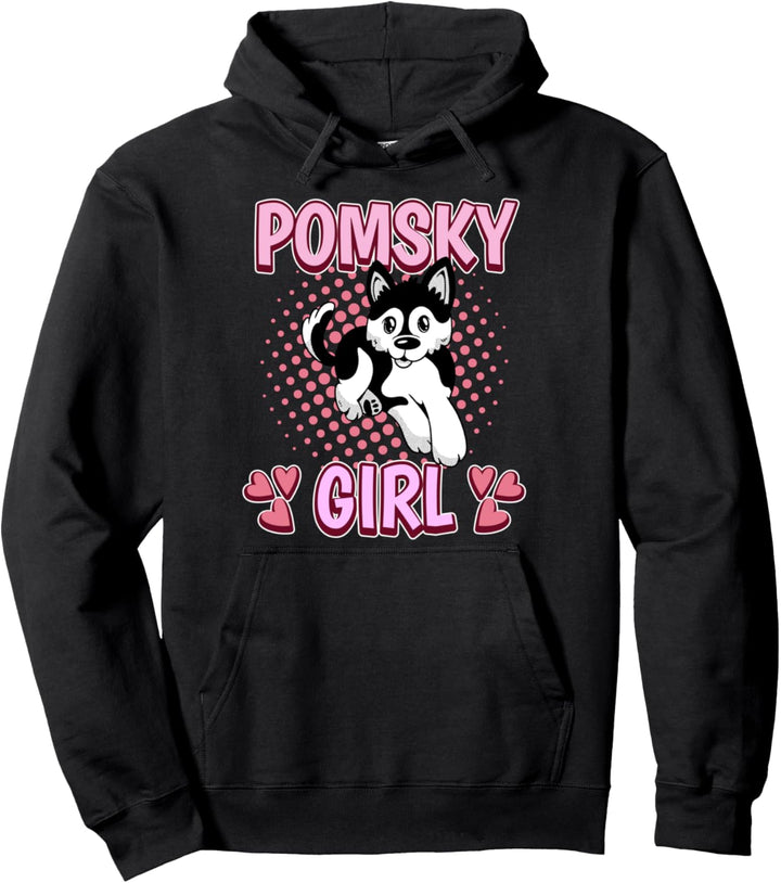 Damen Pomsky Girl Mädchen Pomsky Pullover Hoodie