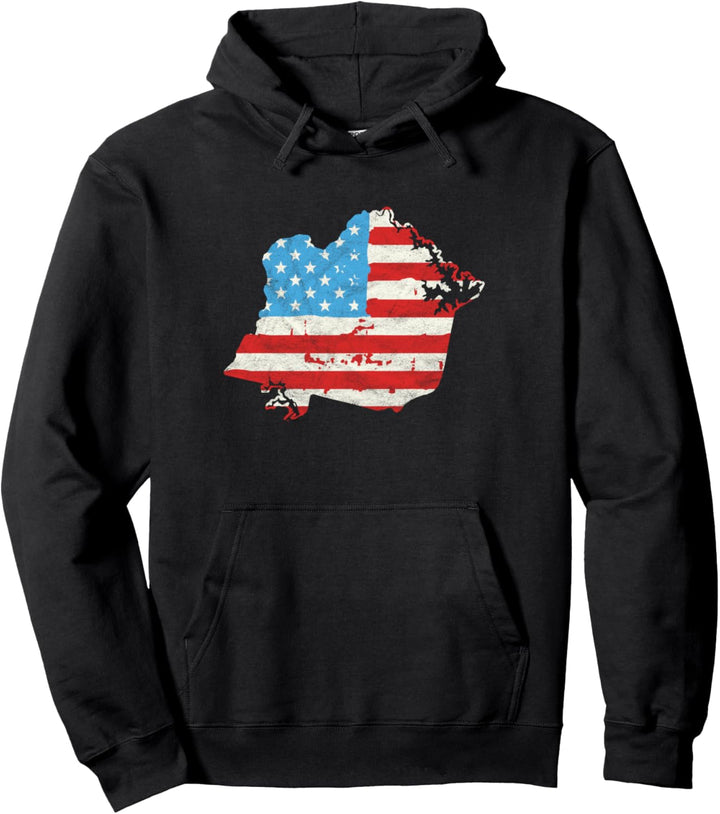 American Flag Franklin County Virginia Graphic Pullover Hoodie
